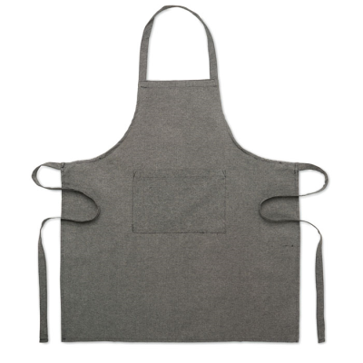 RECYCLED COTTON KITCHEN APRON in Black