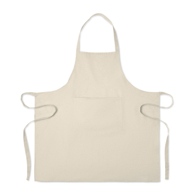 RECYCLED COTTON KITCHEN APRON in Brown