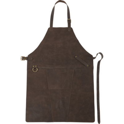 SPLIT LEATHER APRON in Brown