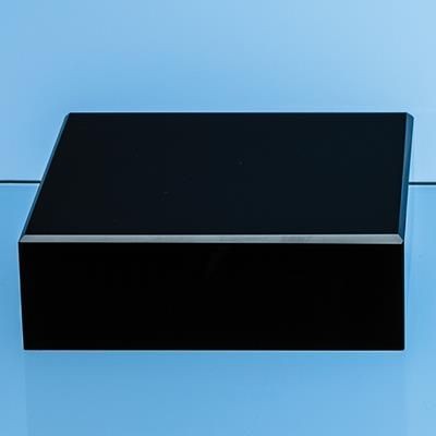 10CM ONYX BLACK OPTICAL CRYSTAL SQUARE BASE