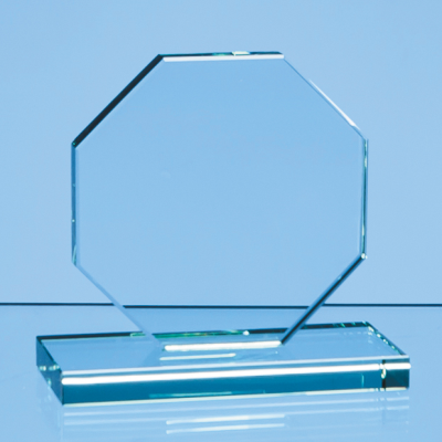 10CM x 10CM x 12MM JADE GLASS OCTAGON AWARD