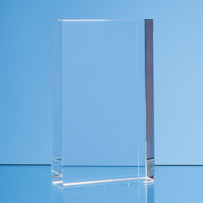 12CM x 8,5CM OPTICAL CRYSTAL RECTANGULAR AWARD, H OR V