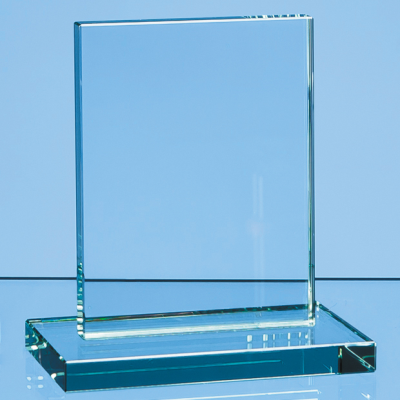 12CM x 9CM x 12MM JADE GLASS RECTANGULAR AWARD