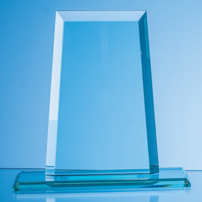 14CM x 11CM x 15MM JADE GLASS TAPERED RECTANGULAR AWARD