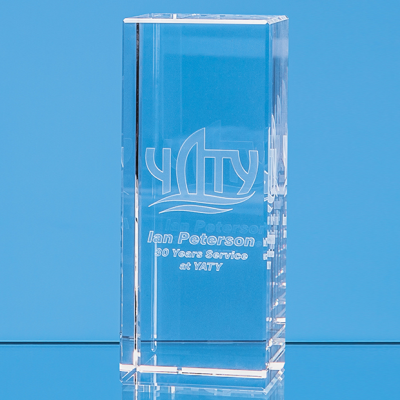 15CM x 6CM x 6CM OPTICAL CRYSTAL RECTANGULAR, H OR V