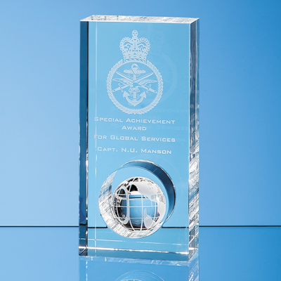 17CM OPTICAL CRYSTAL GLOBE in the Hole Award