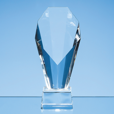 18,5CM OPTICAL CRYSTAL MOUNTED DIAMOND AWARD