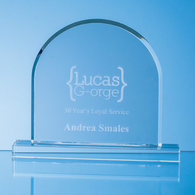 18CM OPTICAL CRYSTAL MOUNTED ARCH AWARD