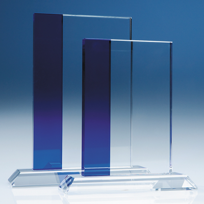 19CM OPTICAL CRYSTAL BLUELINE RECTANGULAR