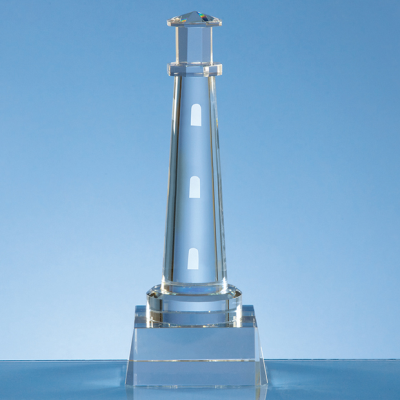 19CM OPTICAL CRYSTAL LIGHTHOUSE