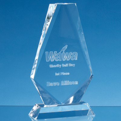 20,5CM OPTICAL CRYSTAL CROPPED ICEBERG AWARD