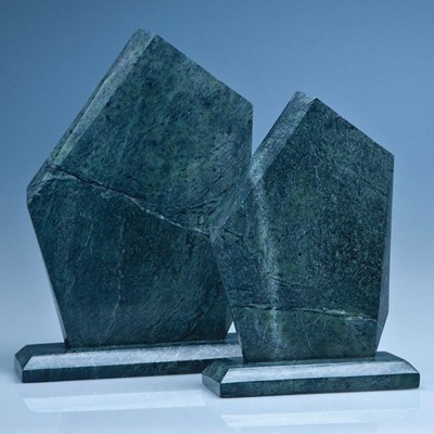 20CM GREEN MARBLE FACETTED ICE PEAK AWARD