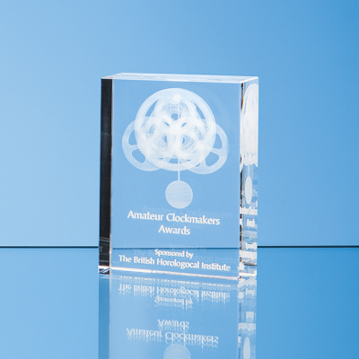 20CM x 11CM OPTICAL CRYSTAL RECTANGULAR AWARD