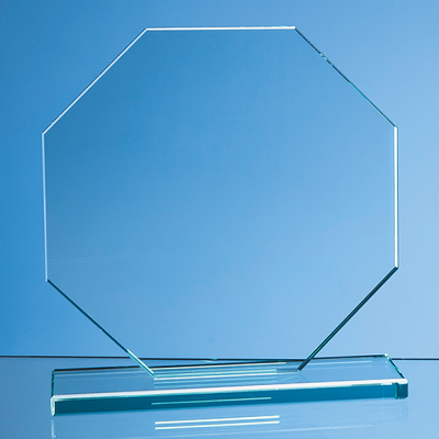 20CM x 20CM x 12MM JADE GLASS OCTAGON AWARD