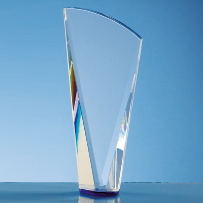 21CM CLEAR TRANSPARENT OPTICAL CRYSTAL FACET SHARD AWARD