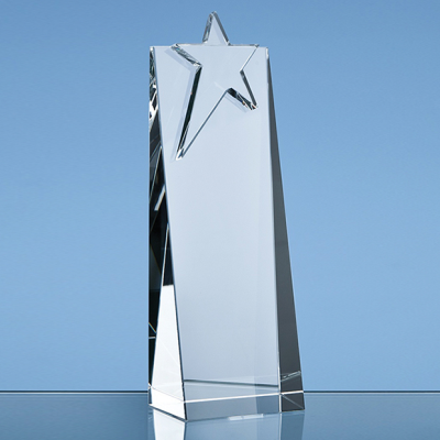 21CM OPTICAL CRYSTAL STAR RECTANGULAR AWARD