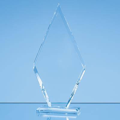 23CM x 12CM x 10MM CLEAR TRANSPARENT GLASS LE DIAMOND AWARD IN a GIFT BOX; SKILLET: INC