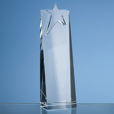 24CM OPTICAL CRYSTAL STAR RECTANGULAR AWARD