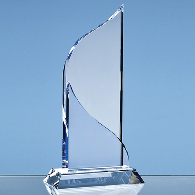 25,5CM OPTICAL CRYSTAL GRAND BLEU AWARD