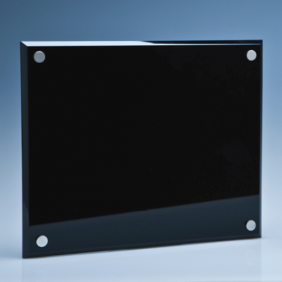 25CM x 20CM ONYX BLACK WALL DISPLAY PLAQUE INC FIXING KIT