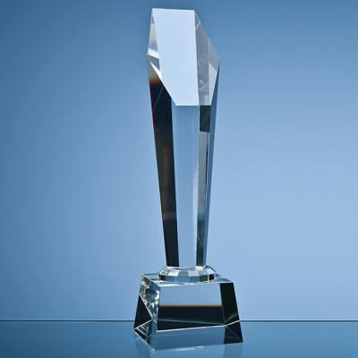 33,5CM OPTICAL CRYSTAL HEXAGON COLUMN AWARD