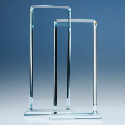 33CM x 12,75CM x 12MM CLEAR TRANSPARENT GLASS ECHO AWARD