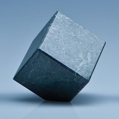 6CM GREEN MARBLE BEVEL EDGED CUBE