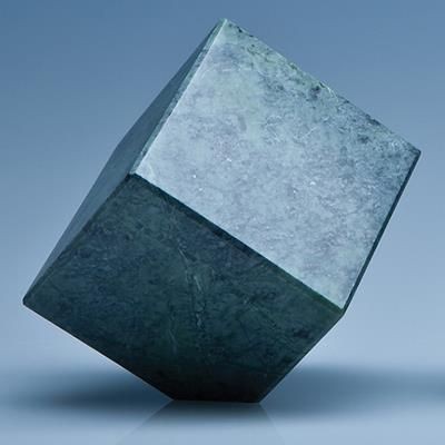 7CM GREEN MARBLE BEVEL EDGED CUBE