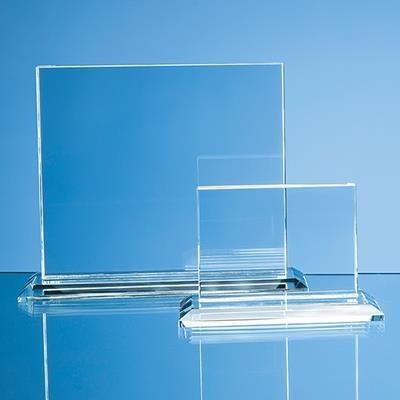 9CM x 12CM x 12MM CLEAR TRANSPARENT GLASS HORIZONTAL RECTANGULAR AWARD; PRESENTATION BOX: INC