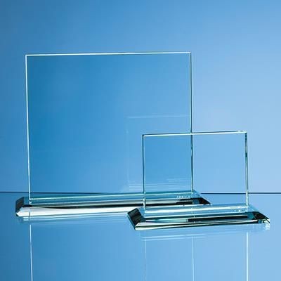 9CM x 12CM x 12MM JADE GLASS HORIZONTAL RECTANGULAR AWARD; PRESENTATION BOX: INC