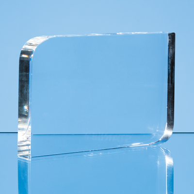 9CM x 15CM OPTICAL CRYSTAL CURVE RECTANGULAR AWARD