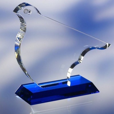 BIRD SHAPE OPTICAL GLASS AWARD TROPHY