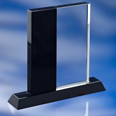 BLACK SIDED GLASS AWARD TROPHY