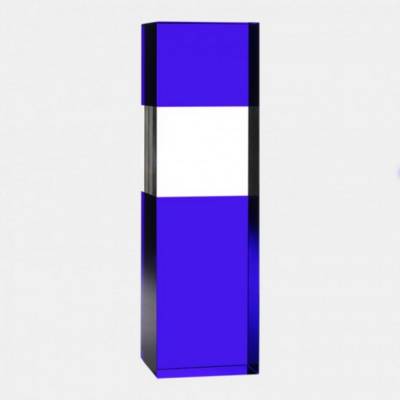 BLUE & CLEAR OPTICAL CRYSTAL COLUMN AWARD