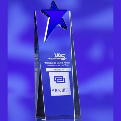 BLUE STAR GLASS AWARD TROPHY