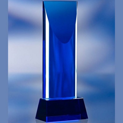 BLUE TOWER GLASS AWARD TROPHY