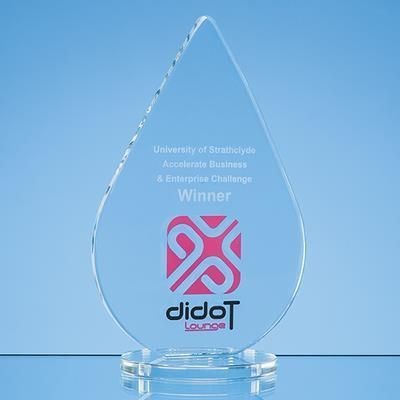 CLEAR TRANSPARENT GLASS TEAR DROP AWARD