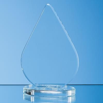 CLEAR TRANSPARENT GLASS TEAR DROP AWARD