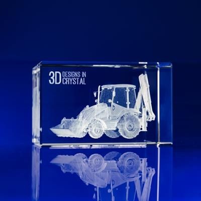 CONSTRUCTION CRYSTAL GLASS AWARD & PAPERWEIGHT GIFT IDEA – 3D LASER ENGRAVED