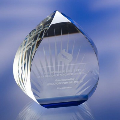 CRYSTAL & COLOUR GLASS AWARD TROPHY