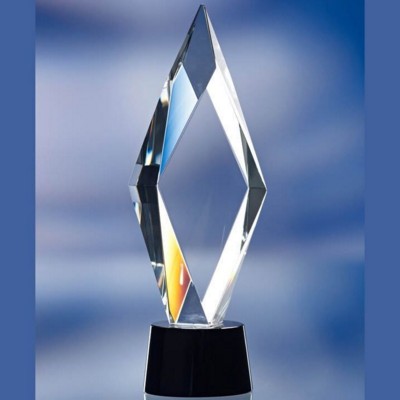 DIAMOND CUT TOWER GLASS AWARD TROPHY