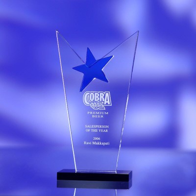 DOUBLE PEAK GLASS AWARD TROPHY