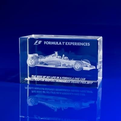 F1 FORMULA ONE GIFT IDEA, AWARD & PAPERWEIGHT in Crystal