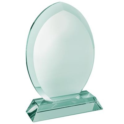 GREEN GLASS TEAR DROP TROPHY AWARD