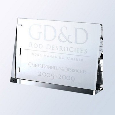 HORIZONTAL RECTANGLE GLASS PLAQUE AWARD