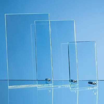 JADE GLASS RECTANGULAR AWARD with Silver Chrome Pin