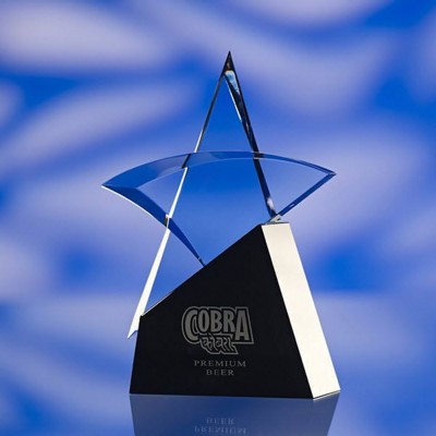 METAL & GLASS STAR AWARD TROPHY