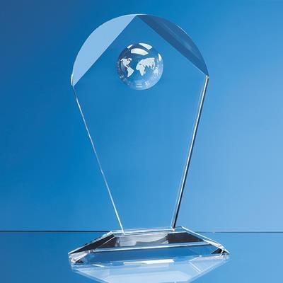 OPTICAL CRYSTAL ARCH AWARD with Recessed Globe