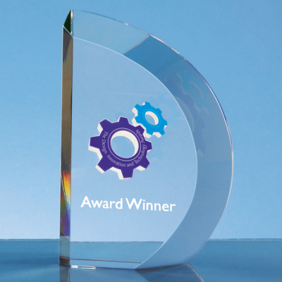 OPTICAL CRYSTAL GLASS FACET CURVE AWARD