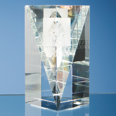 OPTICAL CRYSTAL GLASS FACET RECTANGULAR AWARD